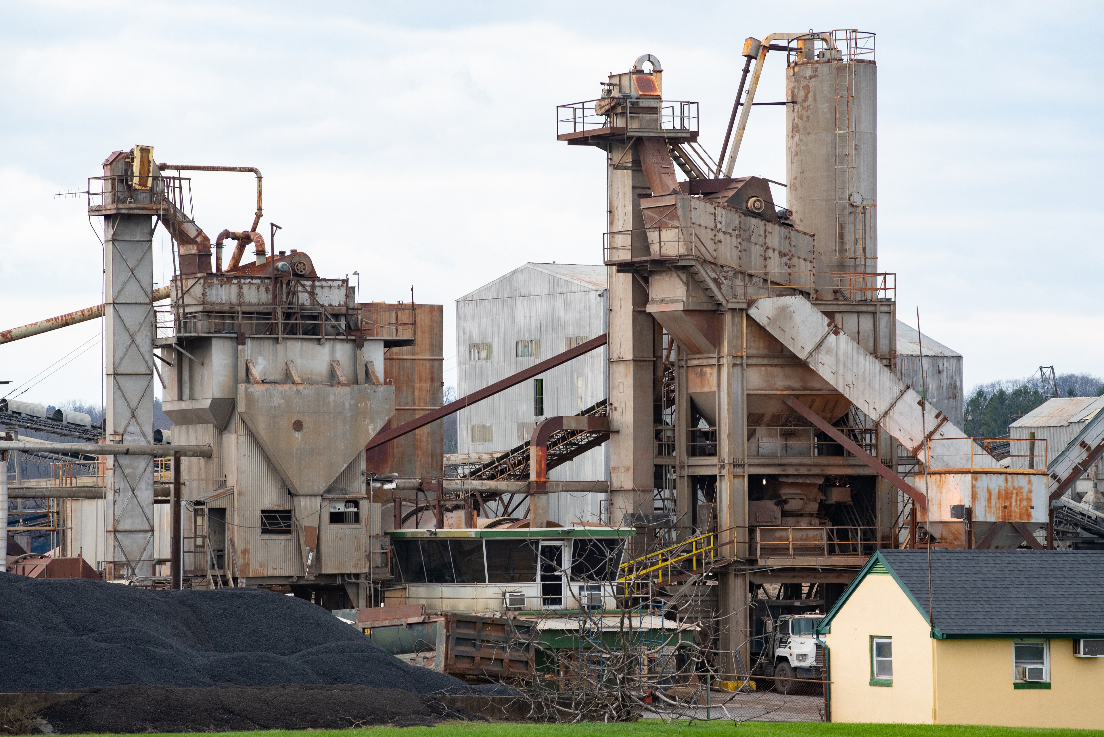 Industrial mining plant shot from a distance