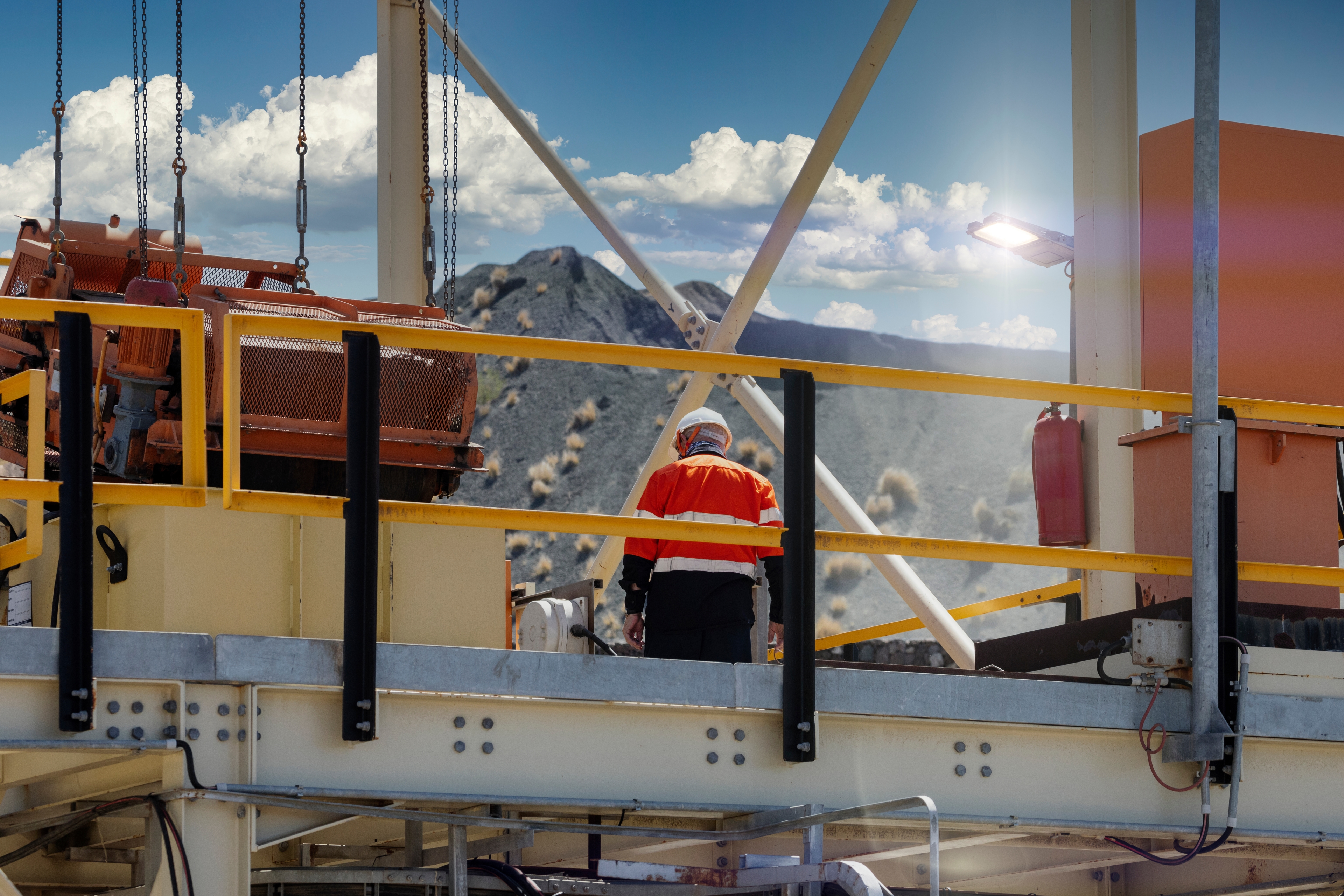 Mineral processing plant worker on site