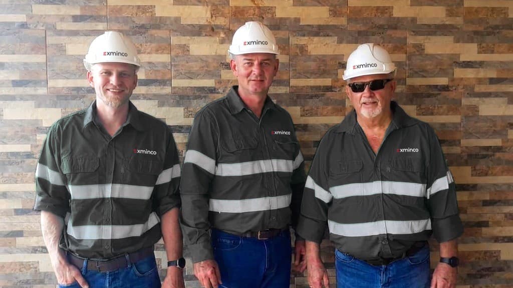 Image of Exminco team, wearing PPE gear.
